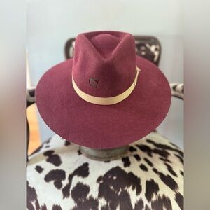 Maroon Charlie 1Horse Pinch front hat